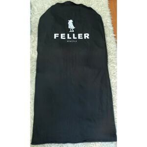 NEW Organic Cotton Garment Bag FELLER Logo With Two-Way Zipper Black